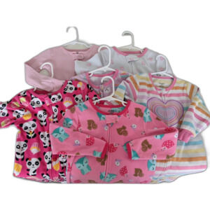 Carter's Toddler Girls Fleece Footie Pajamas Bundle of 6 Size 3T